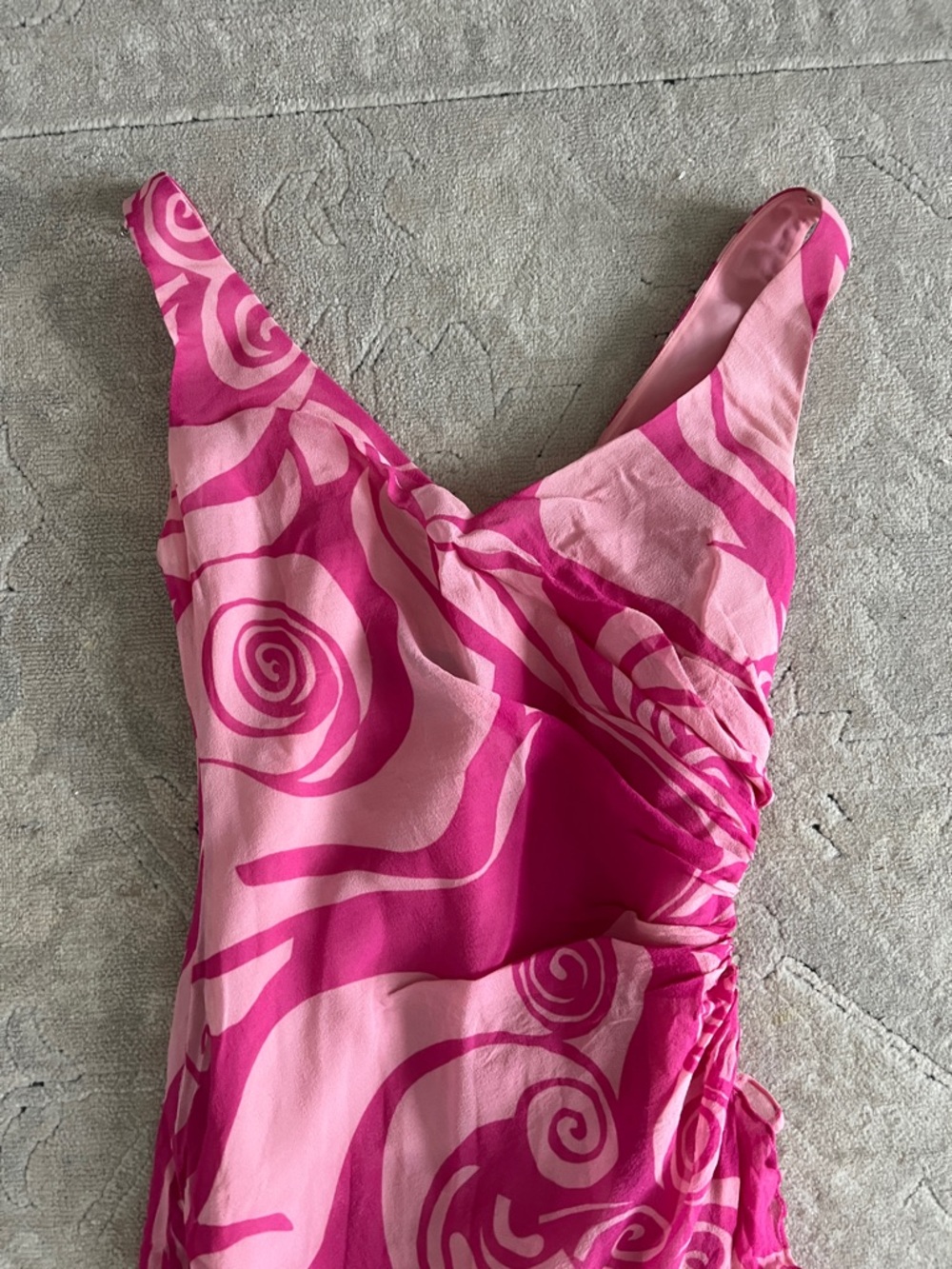 Jones New York Pink Swirl High-Low Ruffle Dress - Picture 3 of 6